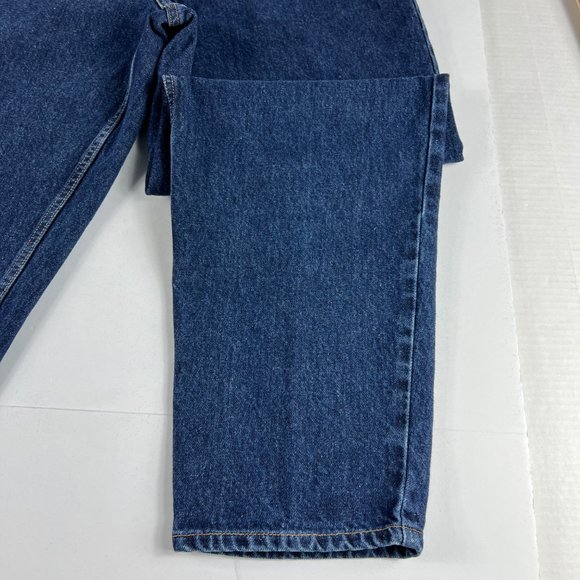 VTG 90s Guess Jeans Men's 29* Pascal Loose Tapered Dark Blue Cotton Denim Tag 33 - Picture 5 of 16